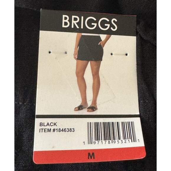 Briggs Womens Medium Black Linen Blend Shorts Casual Summer New With Tags - Picture 7 of 9